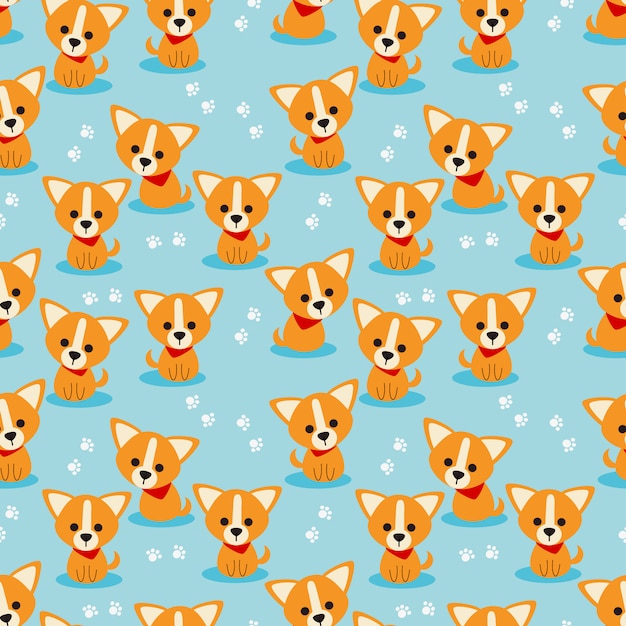 Vector cute puppy seamless pattern.
