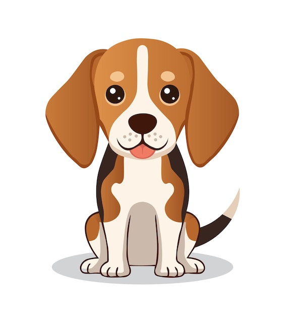大きな目を持つ可愛い子犬 ベクトルイラスト