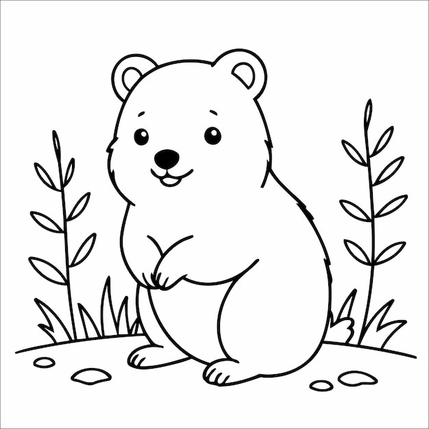 Cute Quokka Coloring Page For Children