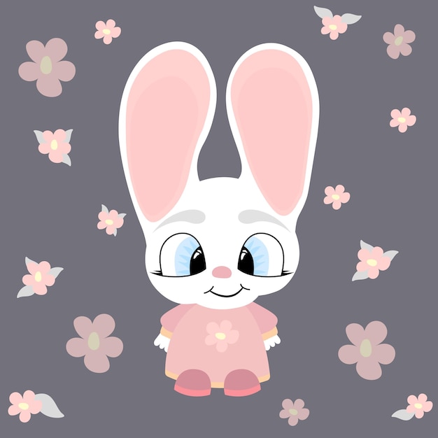 Cute rabbit animal cartoon illustration vector