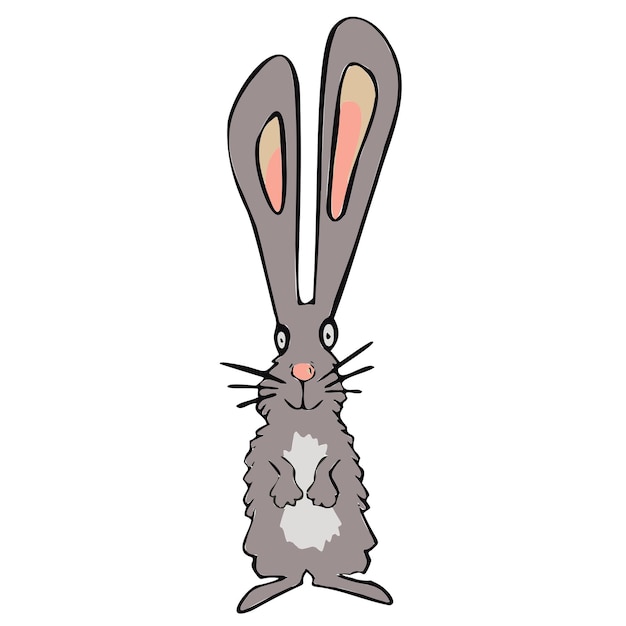 Cute rabbit animal in frame circular illustration design