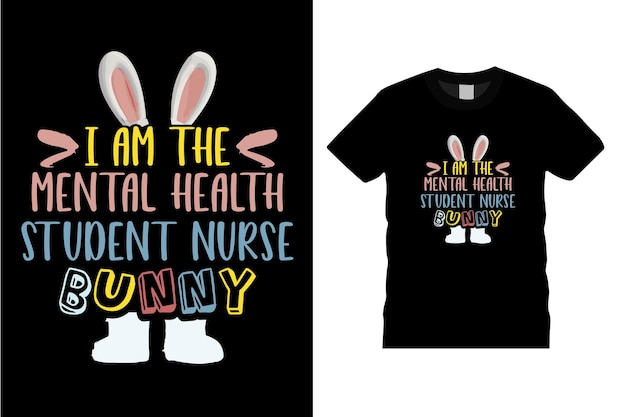 Vector cute rabbit bunny face with illustration for t shirt design