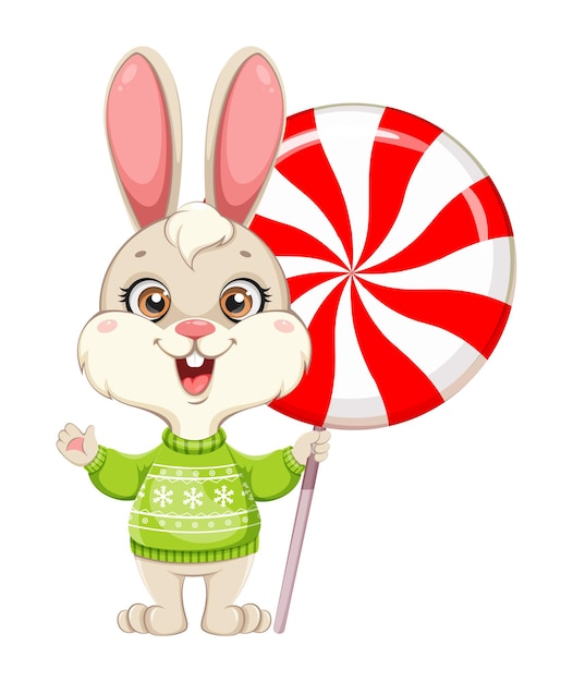 Simpatico personaggio dei cartoni animati di coniglio coniglietto divertente