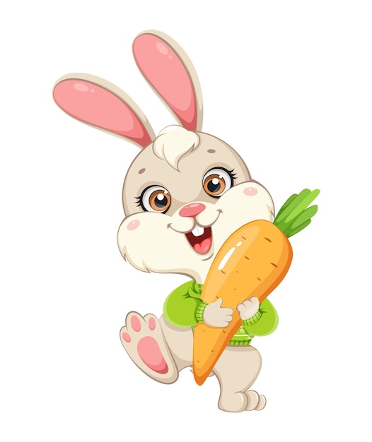Симпатичный персонаж мультфильма "Кролик" Забавный кролик