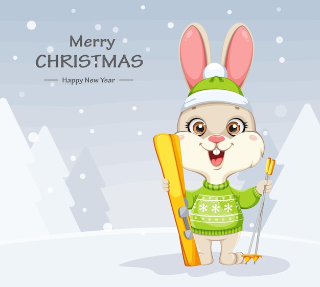 Cute Rabbit cartoon character Funny bunny