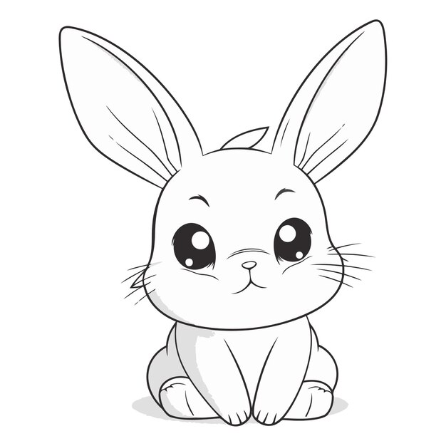 Cute rabbit cartoon isolated on a white background