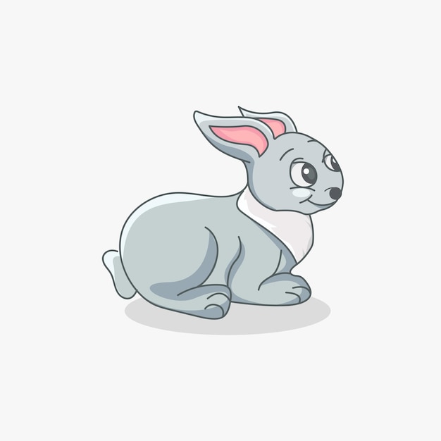 Симпатичный кролик мультфильм, изолированных на белом фоне