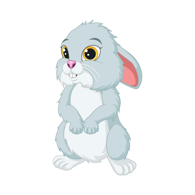 Cute rabbit cartoon standing on white background