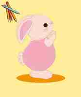 Vector cute rabbit cartoon vector icon illustration