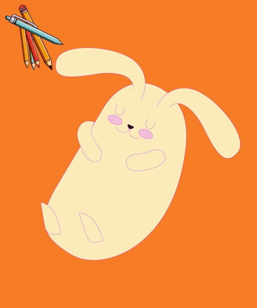 Vector cute rabbit cartoon vector icon illustration