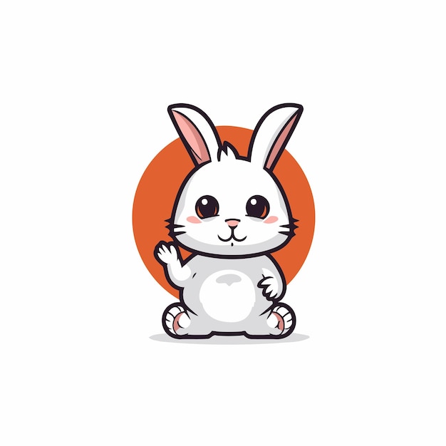 Милый кролик мультфильм векторная иллюстрация Милый маленький кролик икона
