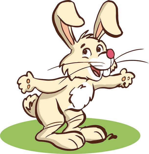 Vector cute rabbit cartoon vector illustration