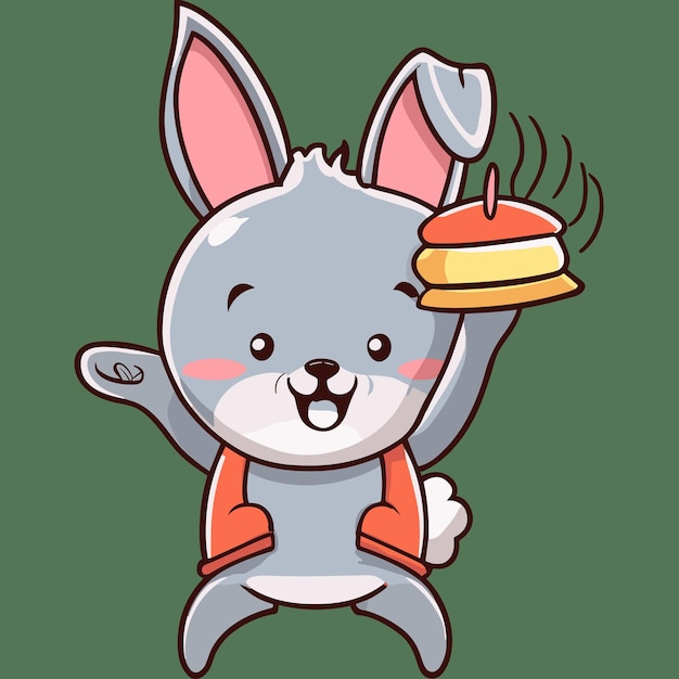 Cute rabbit cartoon vector