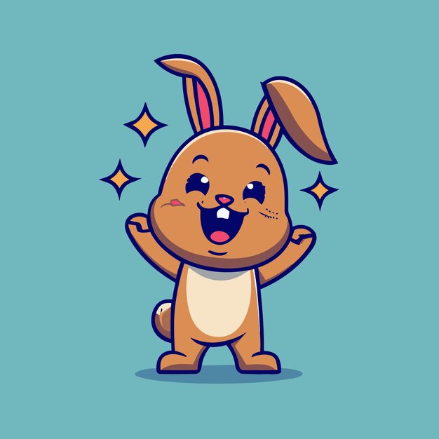 Cute rabbit cartoon vector