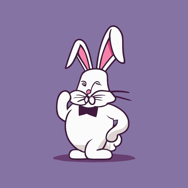 Cute rabbit cartoon vector