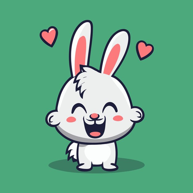 Cute rabbit cartoon vector