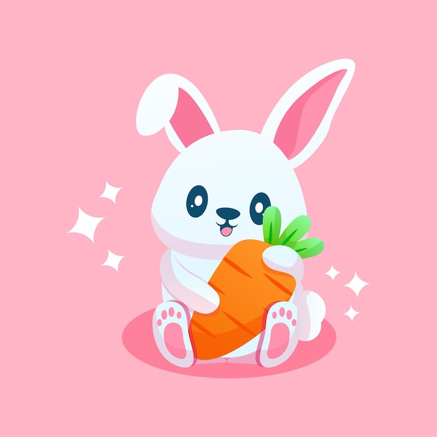 Cute rabbit cartoon with love