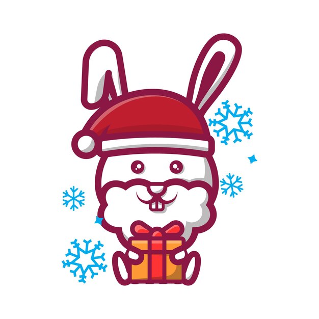 Cute rabbit celebrating christmas