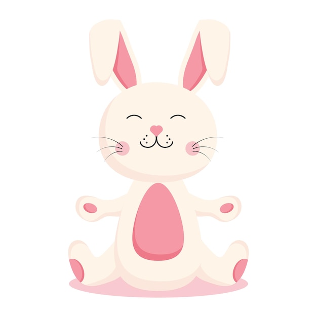 Cute rabbit character Easter bunny vector illustration