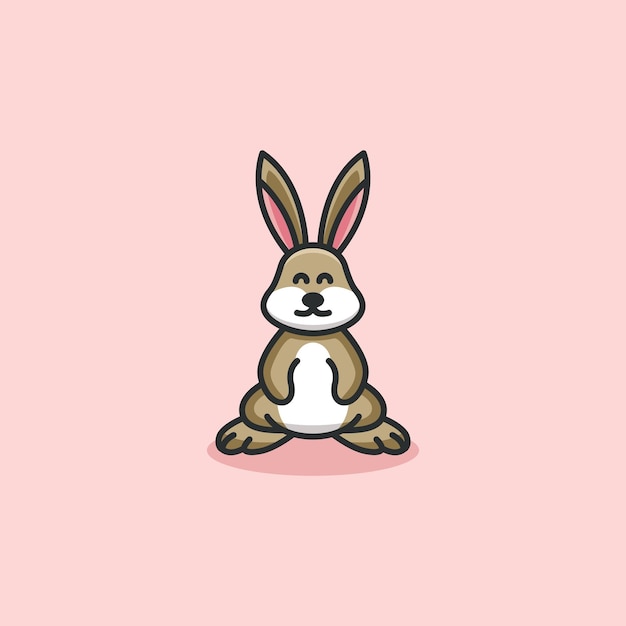 かわいいウサギのコンセプトのロゴデザイン