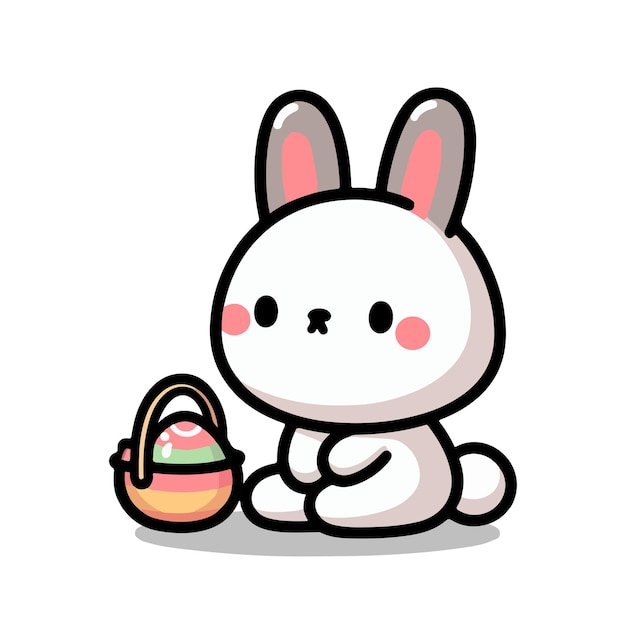 Cute rabbit easter day