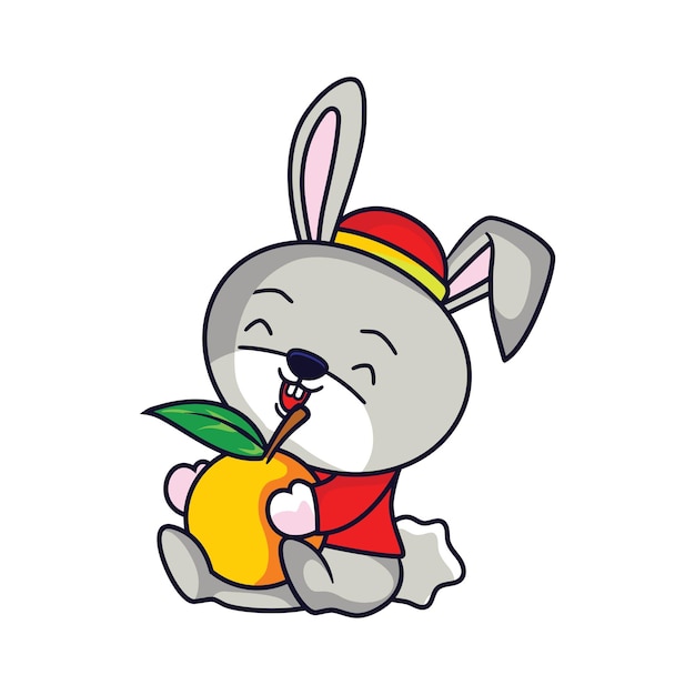 Cute rabbit Happy Chinese new year 2023 for greeting card wealth gold money prosperity