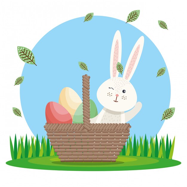 cute rabbit happy easter card