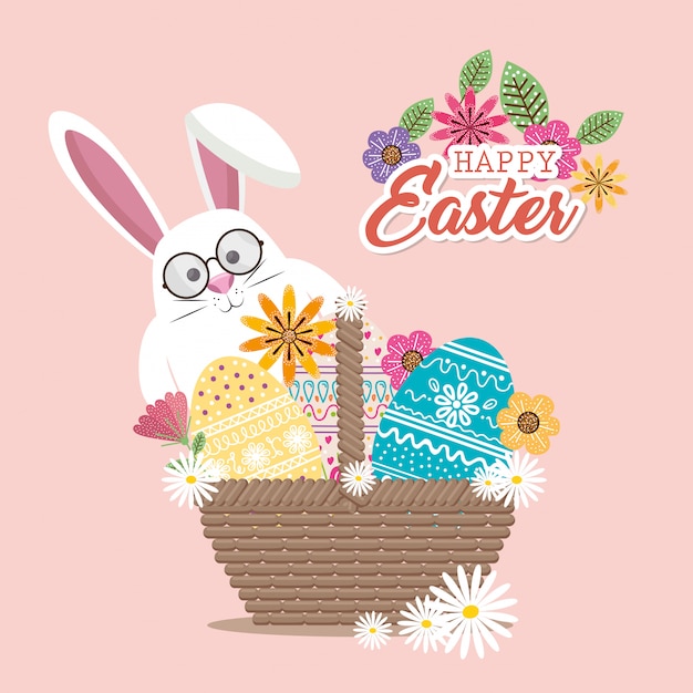 Simpatico coniglio buona pasqua card