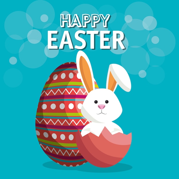 cute rabbit happy easter 
