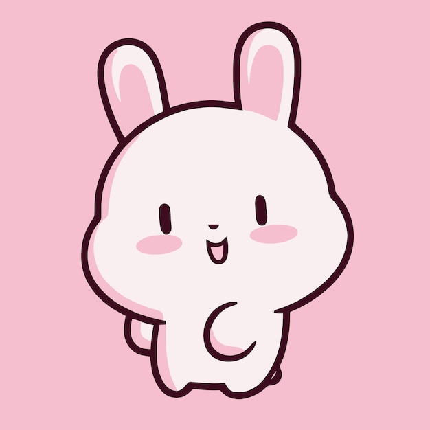 Cute Rabbit illustration Rabbit kawaii chibi vector drawing style Rabbit cartoon Easter bunny 