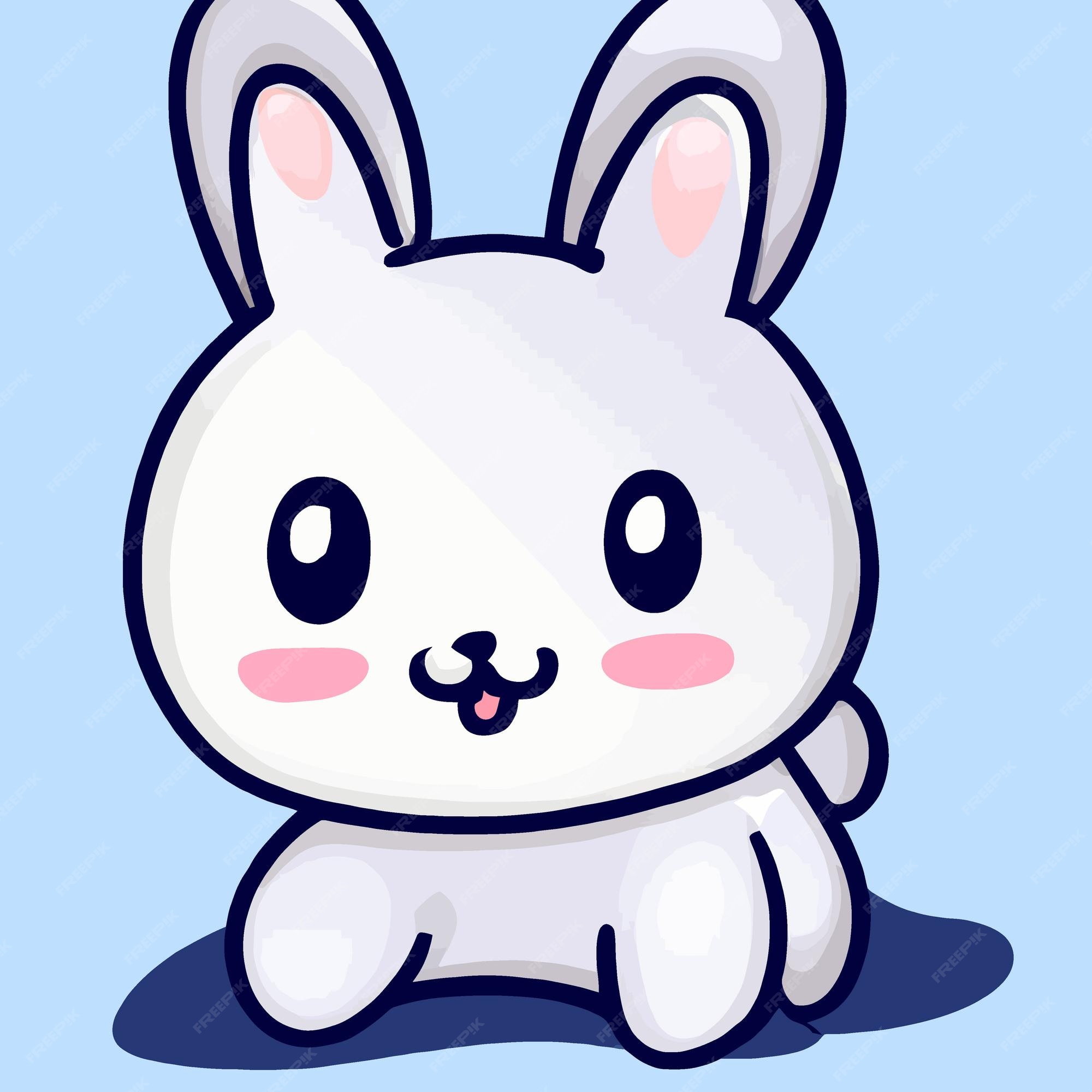 Cute rabbit kawaii chibi drawing style Royalty Free Vector