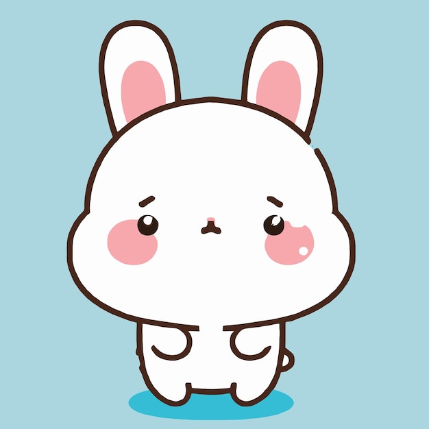 Cute rabbit illustration rabbit kawaii chibi vector drawing style rabbit cartoon easter bunny