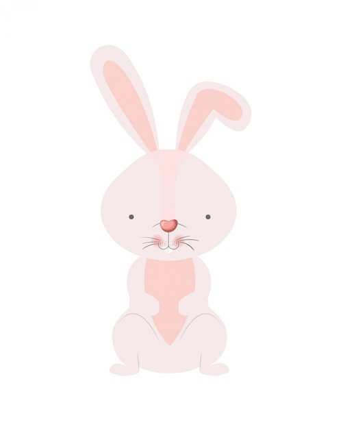 Cute rabbit isolated icon