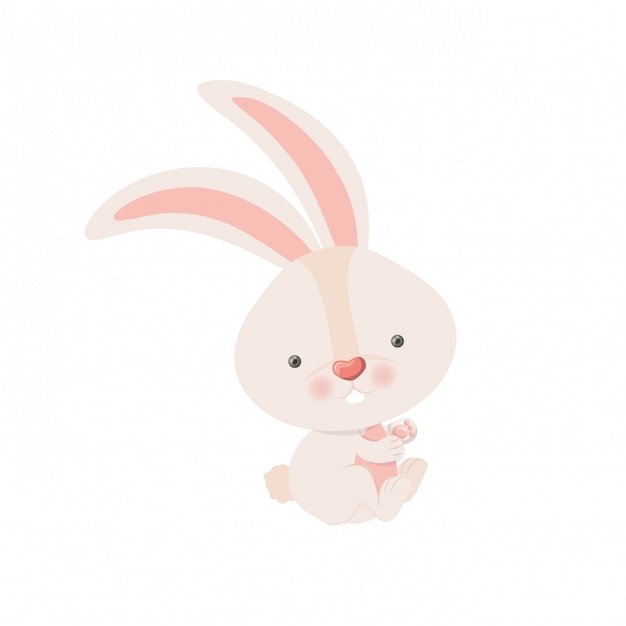 Vector cute rabbit isolated icon