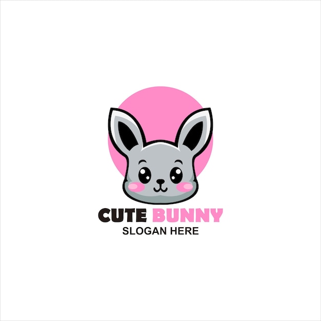 cute rabbit logo mascot illustration