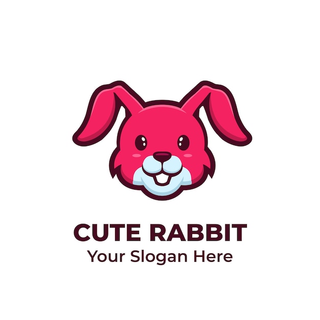 Cute Rabbit Mascot Character Cartoon Logo