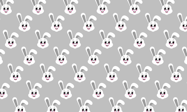 Cute rabbit seamless pattern with a gray background Suitable for kids related illustration