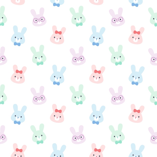 Cute rabbit seamless pattern