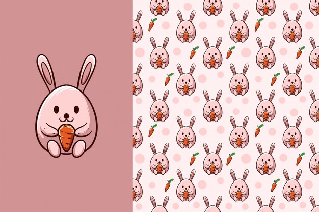 Cute rabbit seamless pattern