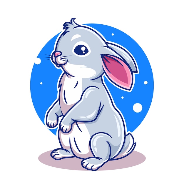 Cute rabbit sitting cartoon vector illustration