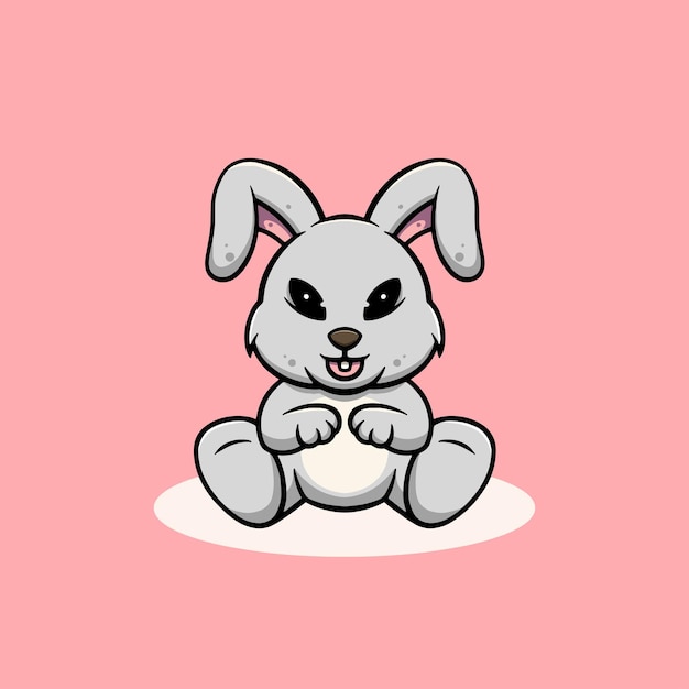 Cute rabbit smiling cartoon illustration