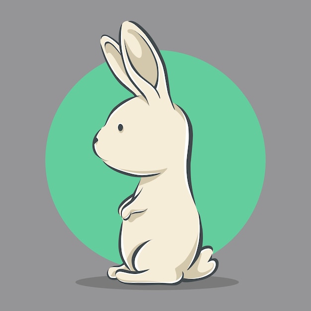 Vector cute rabbit standing cartoon icon illustration