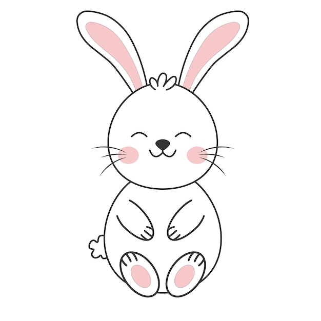 Cute rabbit symbol of 2023 Vector illustration