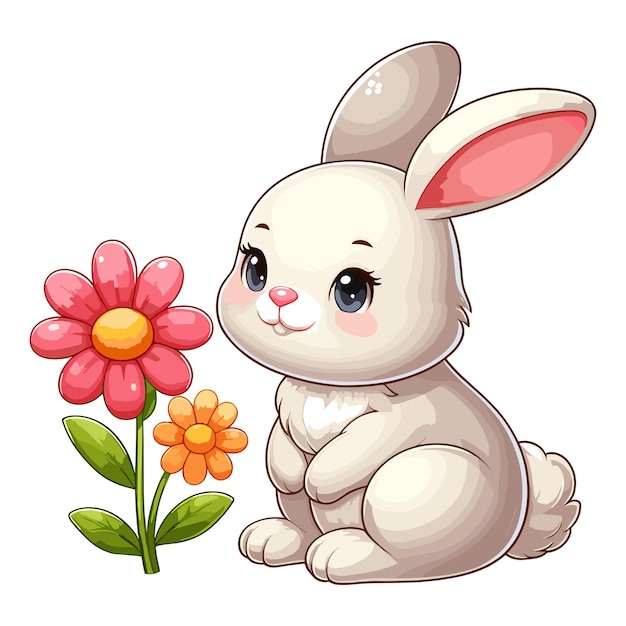 Vector cute rabbit vector cartoon illustration