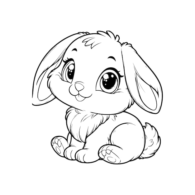 Cute rabbit vector for coloring