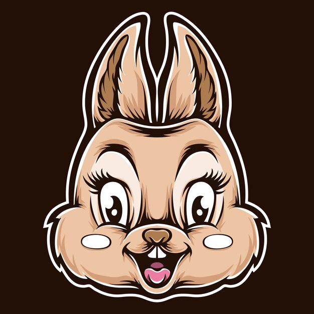 Vector cute rabbit vector head