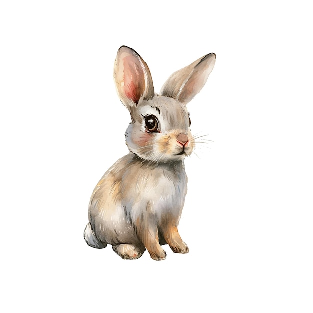 cute rabbit vector illustration in watercolour style