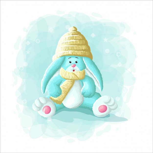 Cute rabbit in wintertime