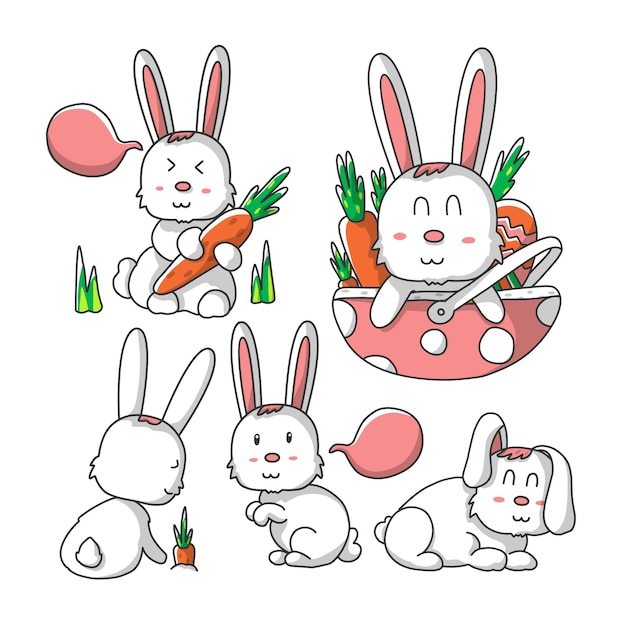 Cute rabbit with carrot