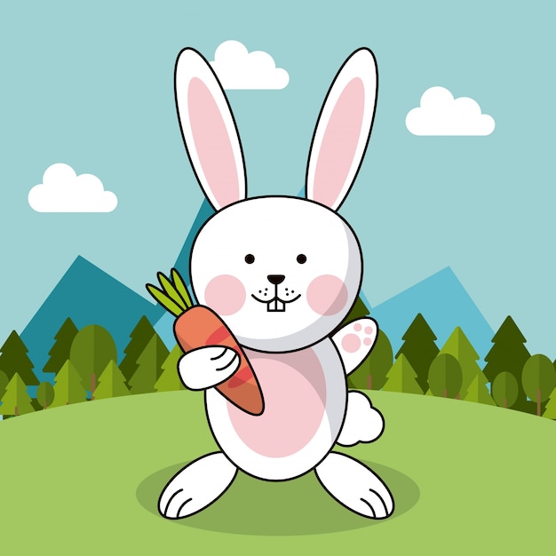 Vector cute rabbit